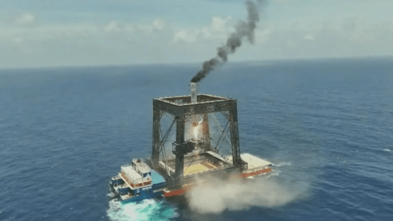 中国再利用ロケット着陸画像